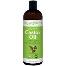 Castor Oil USDA Organic Cold-Pressed (16oz) 100% Pure Hexane-Free Castor Oil - Conditioning & Healing, For Dry Skin, Hair Growth - For Skin, Hair Care, Eyelashes - Caster Oil By Sky Organics
