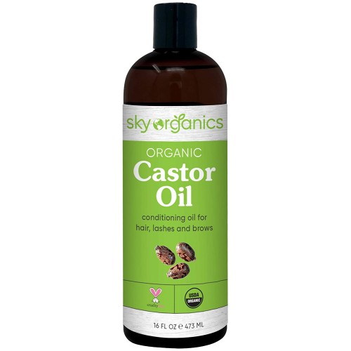 Castor Oil USDA Organic Cold-Pressed (16oz) 100% Pure Hexane-Free Castor Oil - Conditioning & Healing, For Dry Skin, Hair Growth - For Skin, Hair Care, Eyelashes - Caster Oil By Sky Organics Castor Oil USDA Organic Cold-Pressed (16oz) 100% Pure Hexane-Free Castor Oil - Conditioning & Healing, For Dry Skin, Hair Growth - For Skin, Hair Care, Eyelashes - Caster Oil By Sky Organics