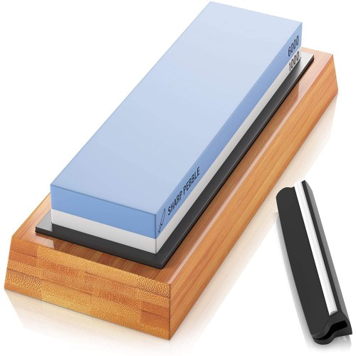 Sharp Pebble Premium Whetstone Knife Sharpening Stone 2 Side Grit 1000/6000 Waterstone- Whetstone Knife Sharpener- NonSlip Bamboo Base & Angle Guide Sharp Pebble Premium Whetstone Knife Sharpening Stone 2 Side Grit 1000/6000 Waterstone- Whetstone Knife Sharpener- NonSlip Bamboo Base & Angle Guide