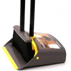 Broom and Dustpan/Broom with Dustpan Combo Set,Standing Dustpan Dust Pan with Long Handle 40"/52" for Home Kitchen Room Office Lobby Indoor Floor Cleaning Broom Dustpan Set Upright