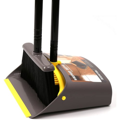 Broom and Dustpan/Broom with Dustpan Combo Set,Standing Dustpan Dust Pan with Long Handle 40"/52" for Home Kitchen Room Office Lobby Indoor Floor Cleaning Broom Dustpan Set Upright Broom and Dustpan/Broom with Dustpan Combo Set,Standing Dustpan Dust Pan with Long Handle 40"/52" for Home Kitchen Room Office Lobby Indoor Floor Cleaning Broom Dustpan Set Upright