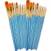 BOSOBO Paint Brushes Set, 2 Pack 20 Pcs Round Pointed Tip Paintbrushes Nylon Hair Artist Acrylic Paint Brushes for Acrylic Oil Watercolor, Face Nail Art, Miniature Detailing & Rock Painting, Blue BOSOBO Paint Brushes Set, 2 Pack 20 Pcs Round Pointed Tip Paintbrushes Nylon Hair Artist Acrylic Paint Brushes for Acrylic Oil Watercolor, Face Nail Art, Miniature Detailing & Rock Painting, Blue