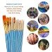 BOSOBO Paint Brushes Set, 2 Pack 20 Pcs Round Pointed Tip Paintbrushes Nylon Hair Artist Acrylic Paint Brushes for Acrylic Oil Watercolor, Face Nail Art, Miniature Detailing & Rock Painting, Blue BOSOBO Paint Brushes Set, 2 Pack 20 Pcs Round Pointed Tip Paintbrushes Nylon Hair Artist Acrylic Paint Brushes for Acrylic Oil Watercolor, Face Nail Art, Miniature Detailing & Rock Painting, Blue