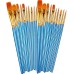 BOSOBO Paint Brushes Set, 2 Pack 20 Pcs Round Pointed Tip Paintbrushes Nylon Hair Artist Acrylic Paint Brushes for Acrylic Oil Watercolor, Face Nail Art, Miniature Detailing & Rock Painting, Blue BOSOBO Paint Brushes Set, 2 Pack 20 Pcs Round Pointed Tip Paintbrushes Nylon Hair Artist Acrylic Paint Brushes for Acrylic Oil Watercolor, Face Nail Art, Miniature Detailing & Rock Painting, Blue