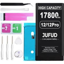 Replacement Battery Used for iPhone 12/12 Pro, 17800mAh 0 Cycles, Compatible A2172 A2402 A2403 A2404 A2407 A2341 A2406 A2408 Includes Full Repair Tools 
