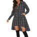 OLRAIN Womens New Plaids Irregular Hem Casual Shirt Dress OLRAIN Womens New Plaids Irregular Hem Casual Shirt Dress