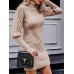 Simplee Women's Long Sleeve Bodycon Sweater Dress Cable Knit Turtleneck Sweater Dresses Simplee Women's Long Sleeve Bodycon Sweater Dress Cable Knit Turtleneck Sweater Dresses